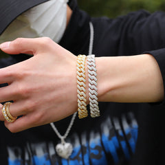 Bracelet Diamond Bracelet 12mm Bar Cuban Chain Royalty Spectrum St. Valentine's