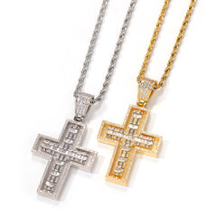 Jewelry Rotatable Double Sided Cross Pendant Necklace Fashion Zircon Pendant Spectrum St. Valentine's