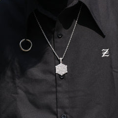Jewelry Copper Zircon Premium Sense Snowflake Pendant Hip Hop Necklace Snowflake St. Valentine's Spectrum