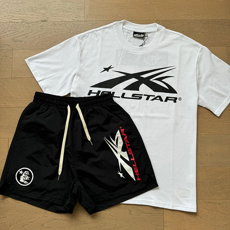 Hellstar T-Shirt And Shorts Two-Piece Set High-quality pure cotton high-street clothing