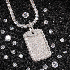 Jewelry Summer Heavy Industry Design Green Zircon Square Pendant Royalty Spectrum