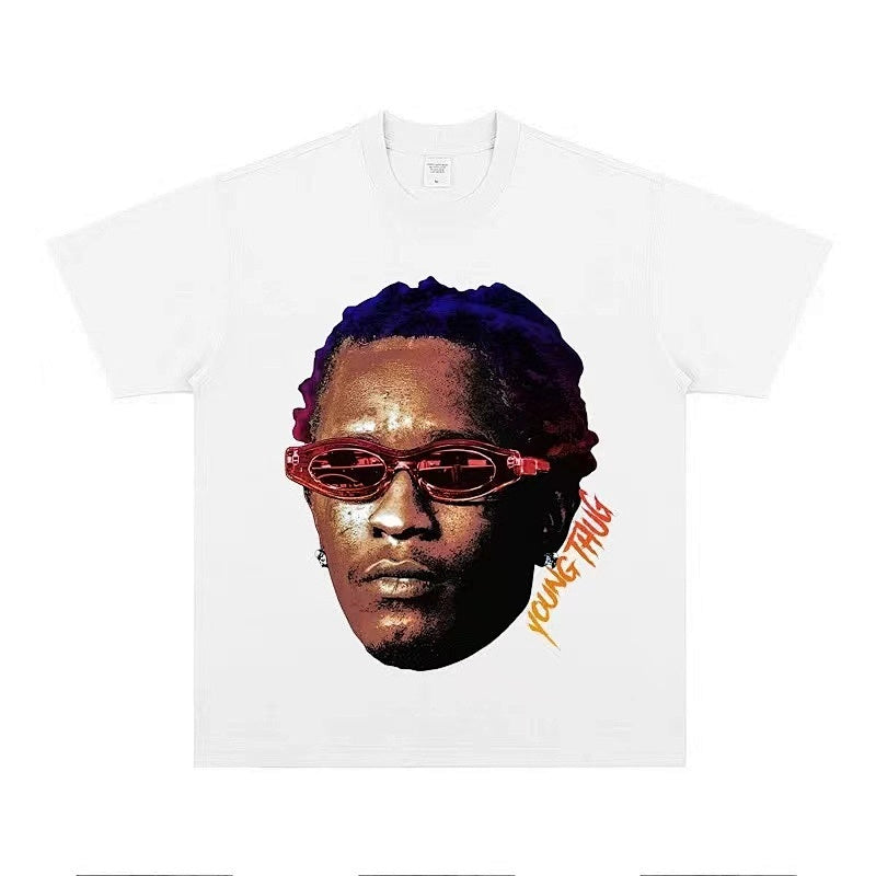 BIG FACE T shirts Pure Cotton High-Street Fashion