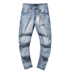 Mens trendy purple jeans 100% cotton Jeans #PU114