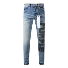 Mens trendy purple jeans 100% cotton Pure Cotton High Street Trend