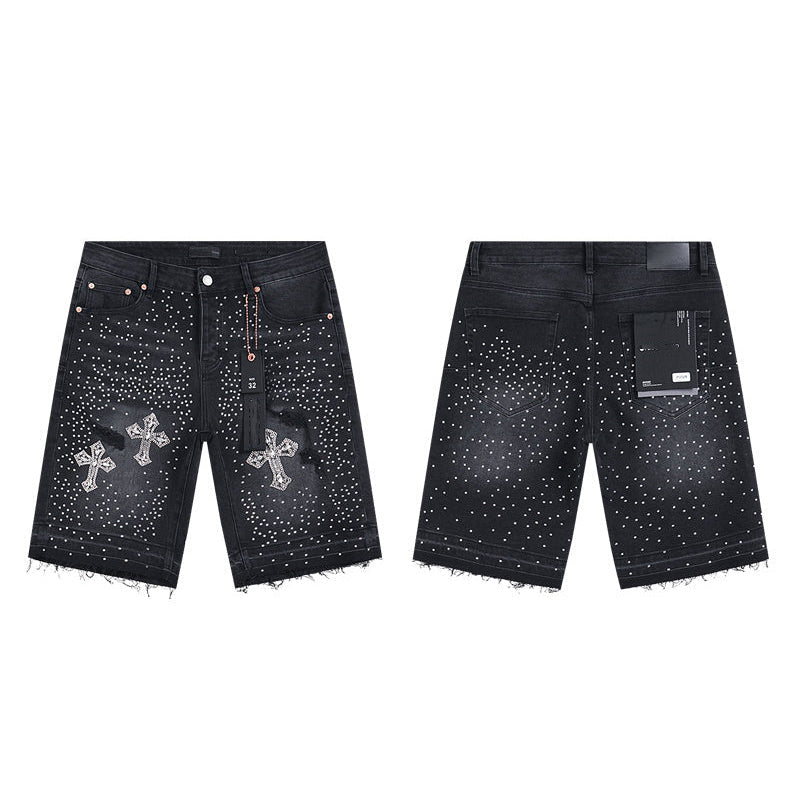 Mens trendy purple jeans 100% cotton Denim Shorts #PU529