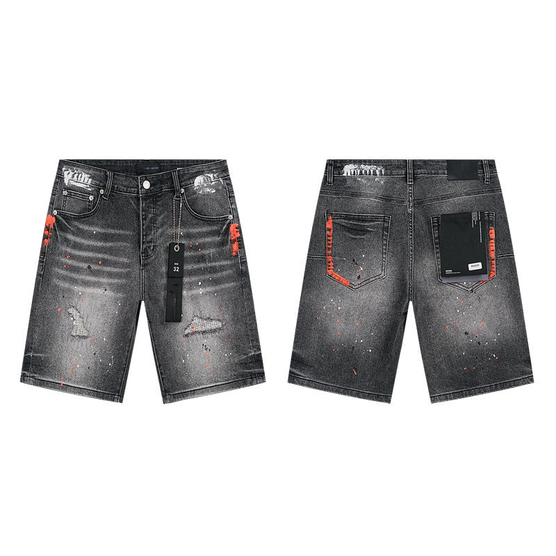 Mens trendy purple jeans 100% cotton Denim Shorts #PU521