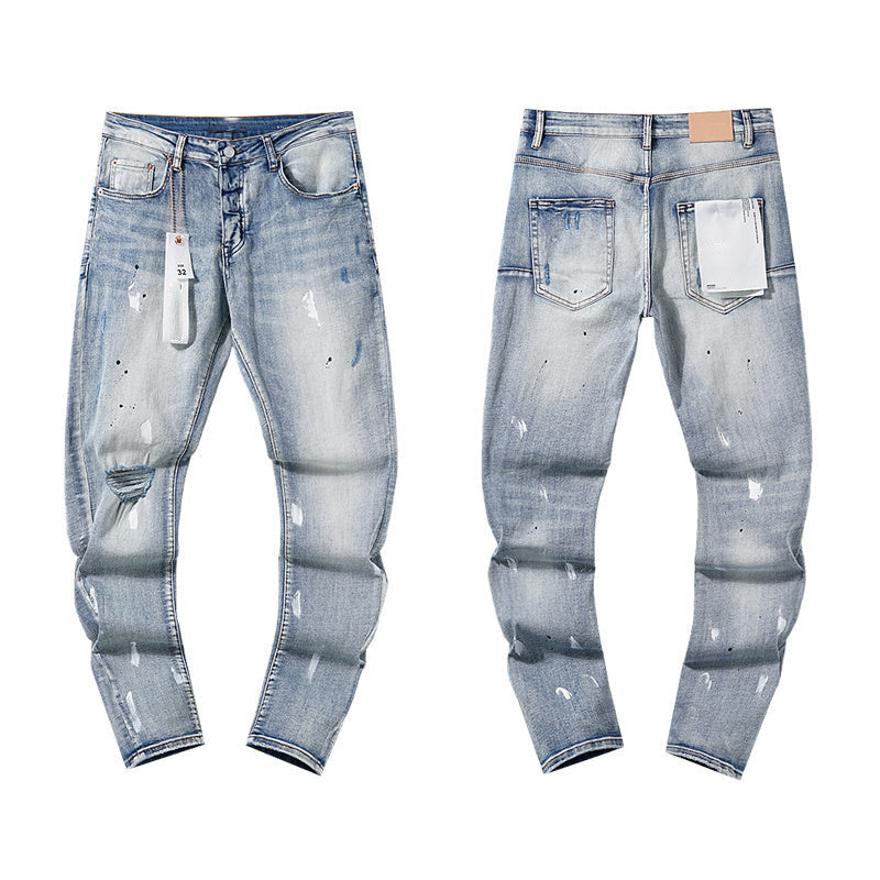 Mens trendy purple jeans 100% cotton Jeans #PU132