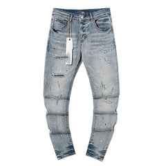 Mens trendy purple jeans 100% cotton Jeans #PU138
