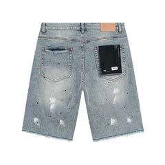 Mens trendy purple jeans 100% cotton Denim Shorts #PU511