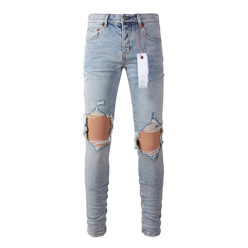 Mens trendy purple jeans 100% cotton Pure Cotton High Street Trend