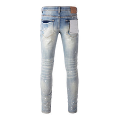 Mens trendy purple jeans 100% cotton Pure Cotton High Street Trend