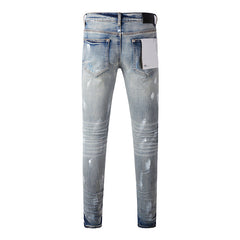 Mens trendy purple jeans 100% cotton Pure Cotton High Street Trend