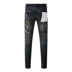 Mens trendy purple jeans 100% cotton Pure Cotton High Street Trend