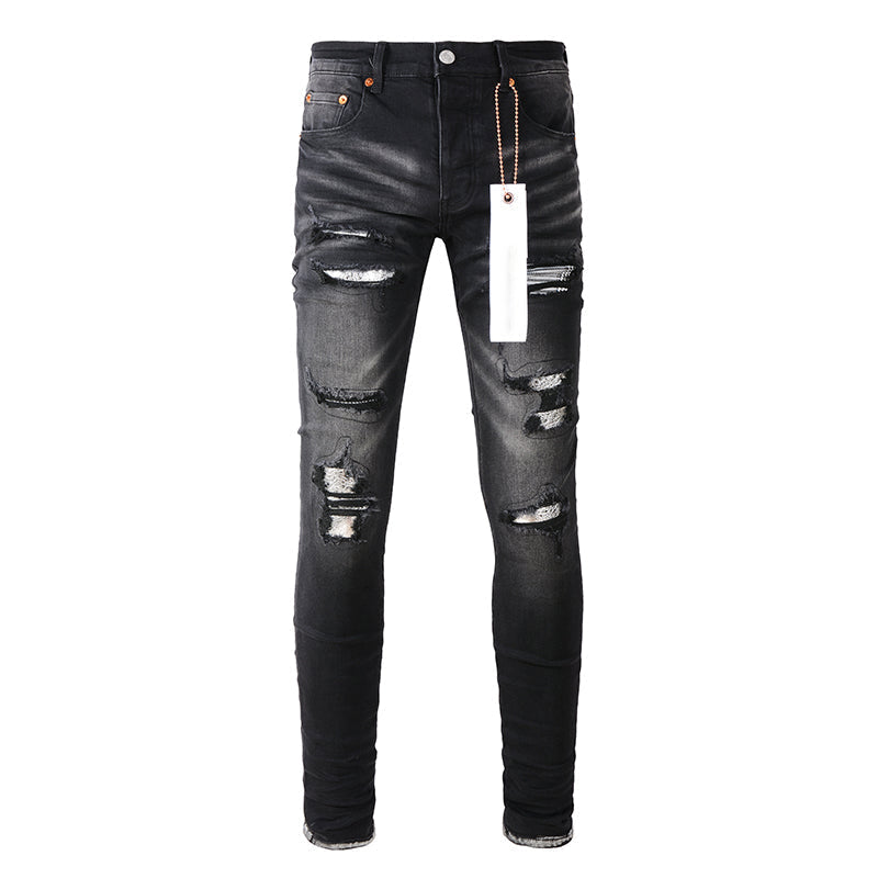 Mens trendy purple jeans 100% cotton Pure Cotton High Street Trend