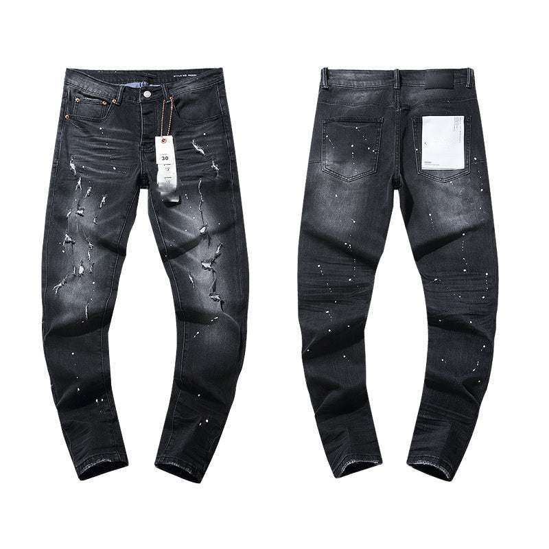 Mens trendy purple jeans 100% cotton Jeans #PU102