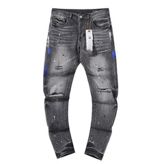Mens trendy purple jeans 100% cotton Jeans #PU127