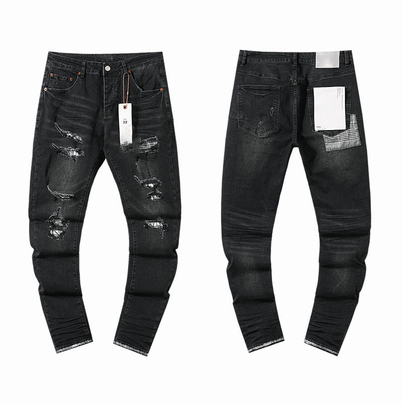 Mens trendy purple jeans 100% cotton Jeans #PU136