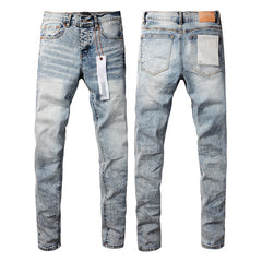 Mens trendy purple jeans 100% cotton Pure Cotton High Street Trend
