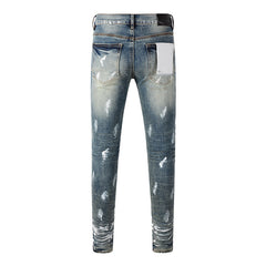 Mens trendy purple jeans 100% cotton Pure Cotton High Street Trend
