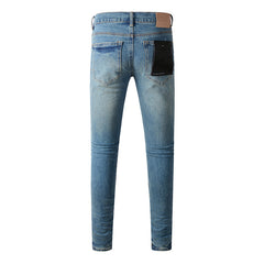 Mens trendy purple jeans 100% cotton Pure Cotton High Street Trend