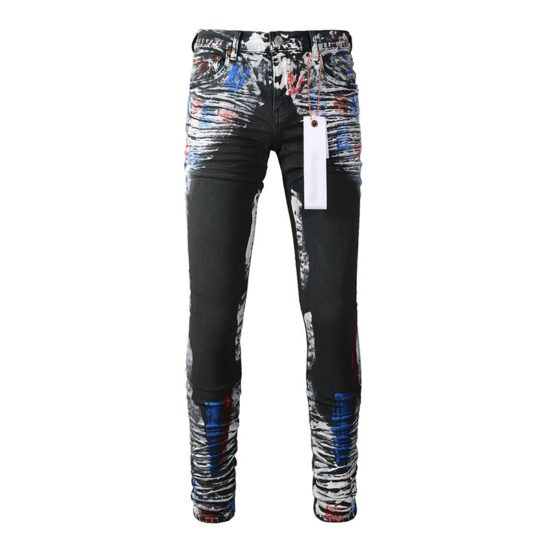 Mens trendy purple jeans 100% cotton Pure Cotton High Street Trend
