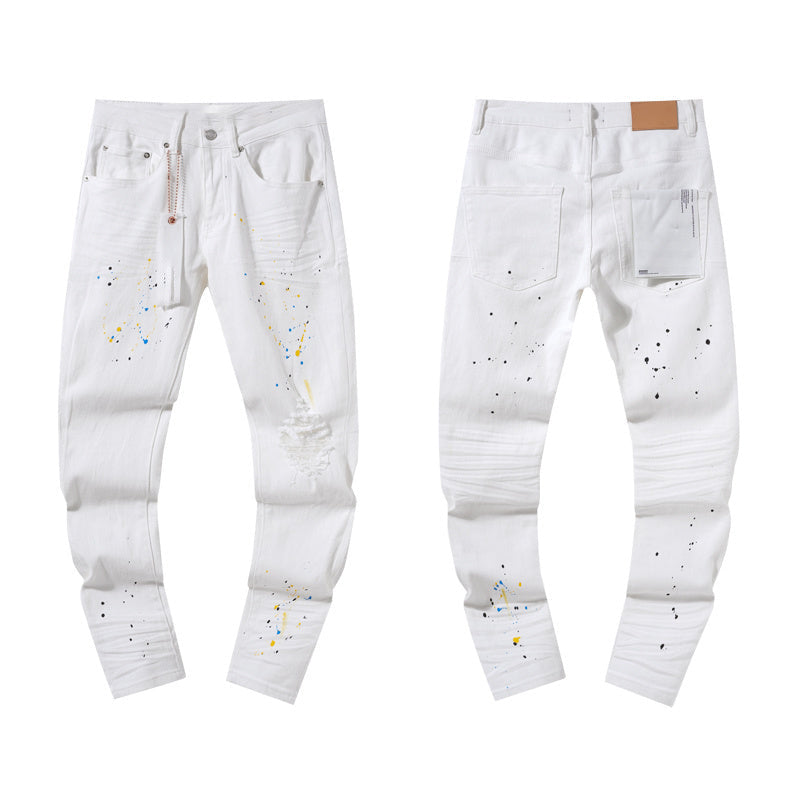 Mens trendy purple jeans 100% cotton Jeans #PU137