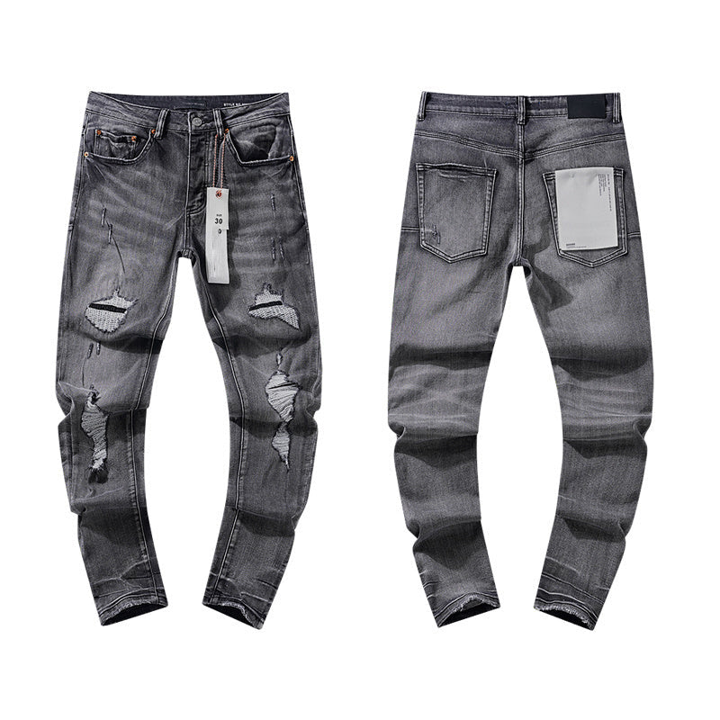 Mens trendy purple jeans 100% cotton Jeans #PU112