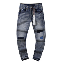 Mens trendy purple jeans 100% cotton Jeans #PU110