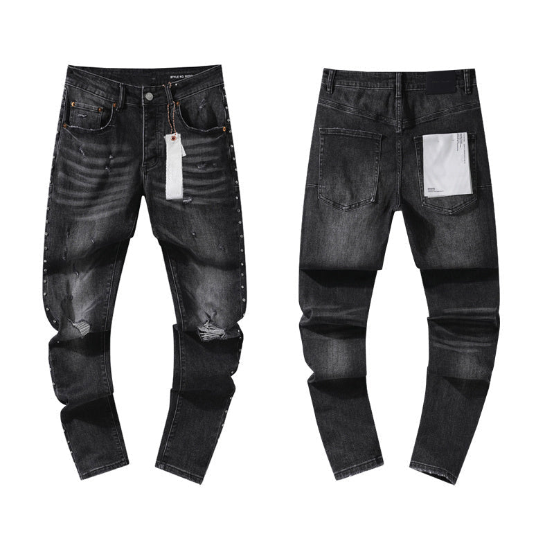Mens trendy purple jeans 100% cotton Jeans #PU113