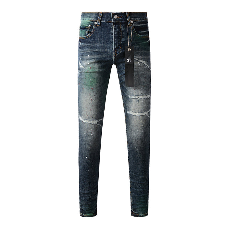 Mens trendy purple jeans 100% cotton Pure Cotton High Street Trend