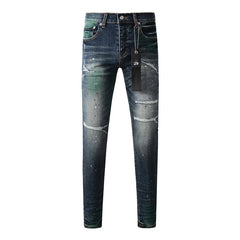 Mens trendy purple jeans 100% cotton Pure Cotton High Street Trend