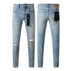 Mens trendy purple jeans 100% cotton Pure Cotton High Street Trend