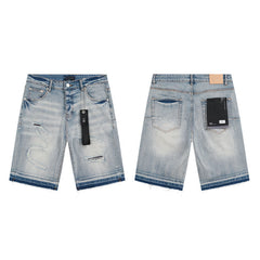 Mens trendy purple jeans 100% cotton Denim Shorts #PU515