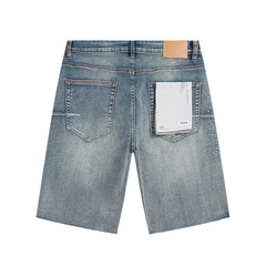Mens trendy purple jeans 100% cotton Denim Shorts #PU525