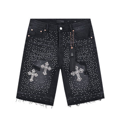 Mens trendy purple jeans 100% cotton Denim Shorts #PU529