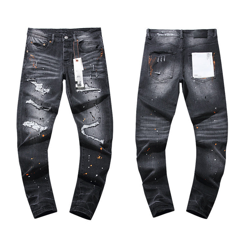 Mens trendy purple jeans 100% cotton Jeans #PU101