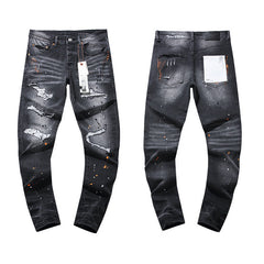 Mens trendy purple jeans 100% cotton Jeans #PU101