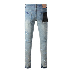 Mens trendy purple jeans 100% cotton Pure Cotton High Street Trend