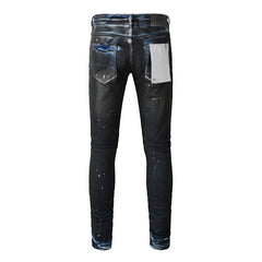 Mens trendy purple jeans 100% cotton Pure Cotton High Street Trend