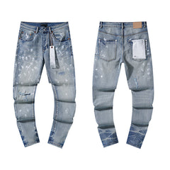 Mens trendy purple jeans 100% cotton Jeans #PU118