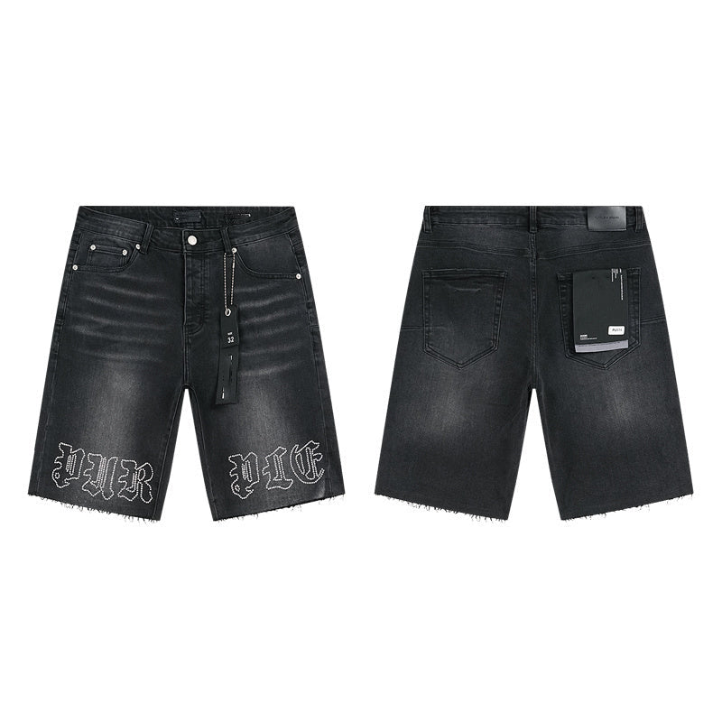 Mens trendy purple jeans 100% cotton Denim Shorts #PU516