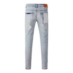 Mens trendy purple jeans 100% cotton Pure Cotton High Street Trend