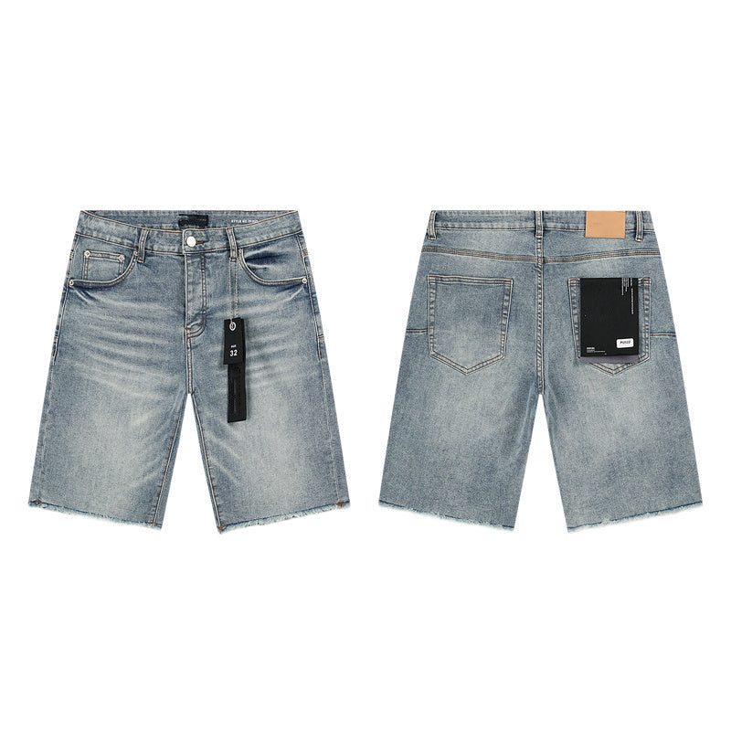 Mens trendy purple jeans 100% cotton Denim Shorts #PU522