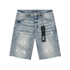Mens trendy purple jeans 100% cotton Denim Shorts #PU511