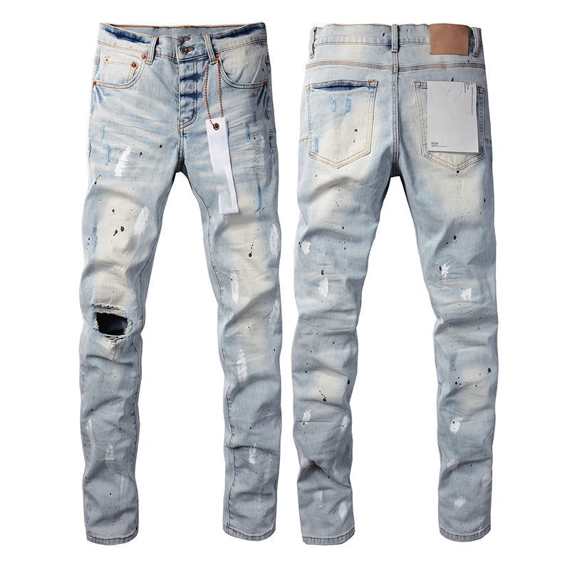 Mens trendy purple jeans 100% cotton Pure Cotton High Street Trend