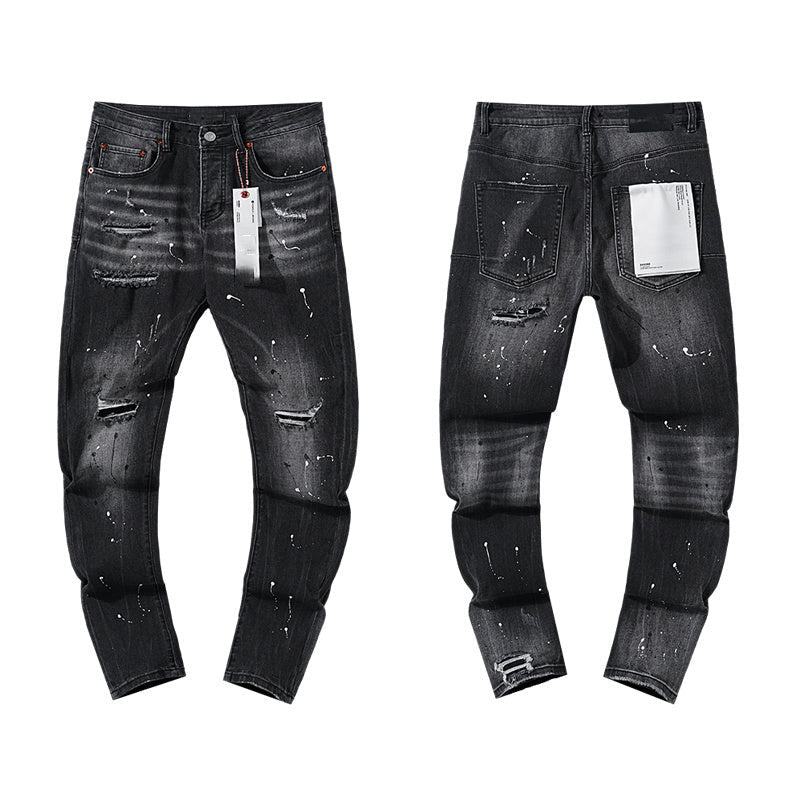 Mens trendy purple jeans 100% cotton Jeans #PU122