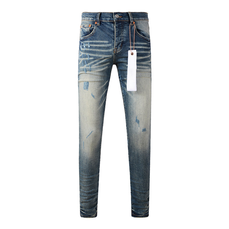 Mens trendy purple jeans 100% cotton Pure Cotton High Street Trend
