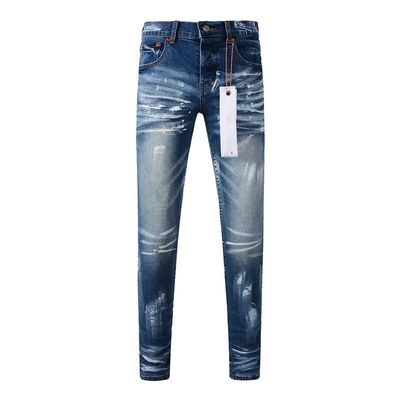 Mens trendy purple jeans 100% cotton Pure Cotton High Street Trend