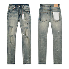 Mens trendy purple jeans 100% cotton Jeans #PU141