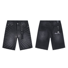 Mens trendy purple jeans 100% cotton Denim Shorts #PU531